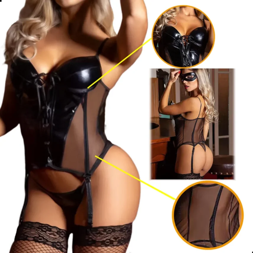 Corset Negro con Transparencias - imagen 3