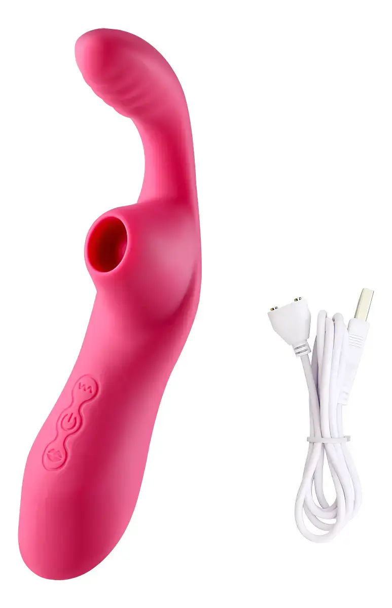 Estimulador de Clítoris y Vibrador 2 en 1 – Efecto Succión y Ondas de Placer