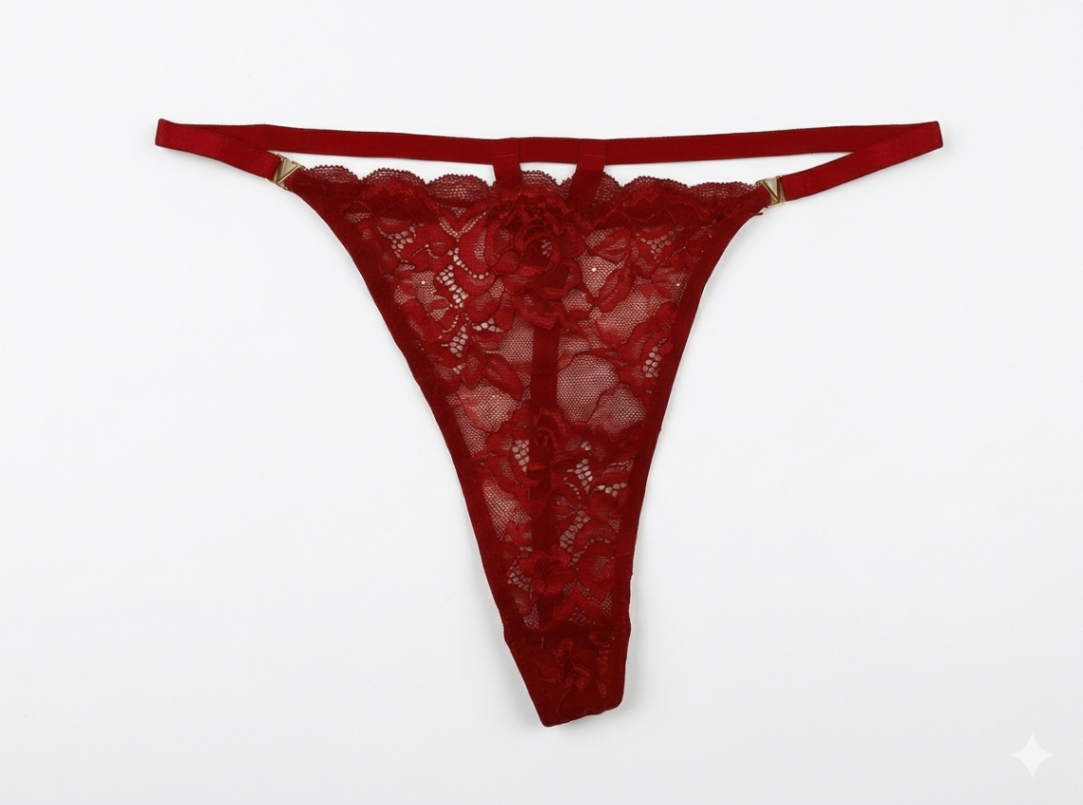 Tanga de Encaje Rojo L-XL