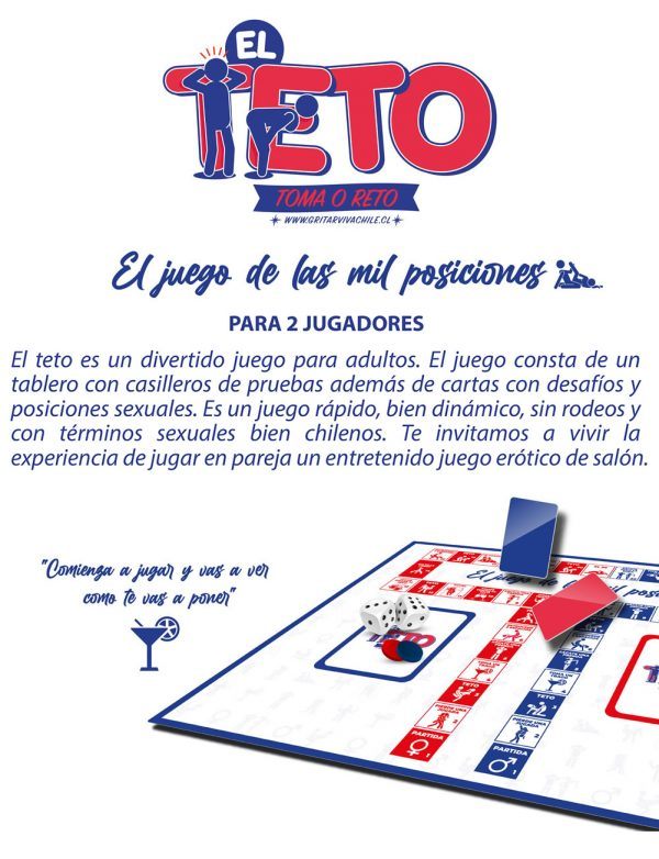 Juego de Mesa Erótico de Salón "El Teto: Toma o Reto" (El Juego de las Mil Posiciones) - imagen 3