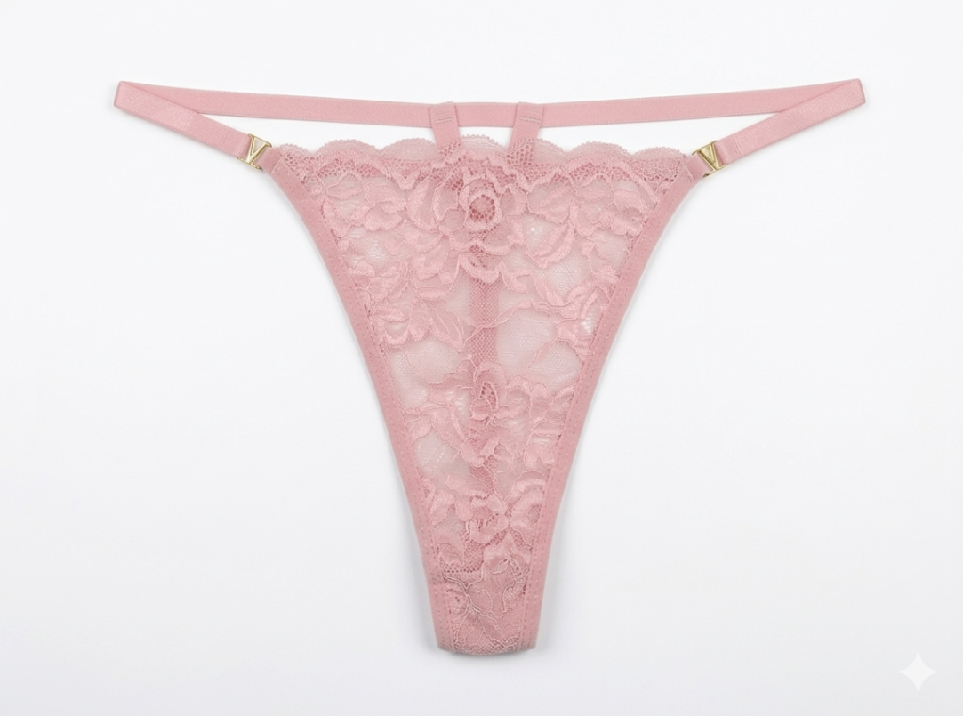 Tanga de Encaje Rosado S-M
