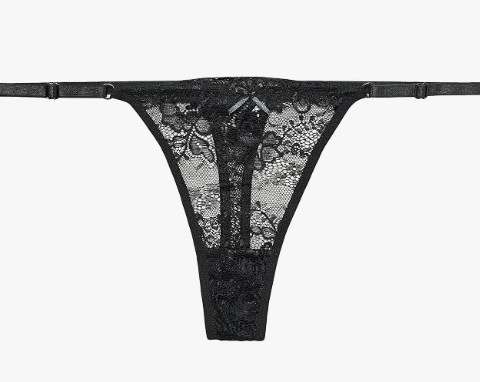 Tanga de Encaje Negro L/XL