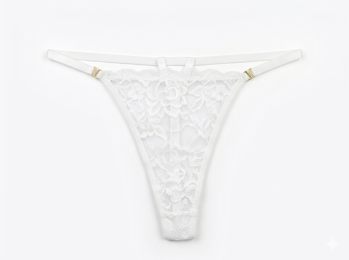 Tanga de Encaje Blanco L-XL