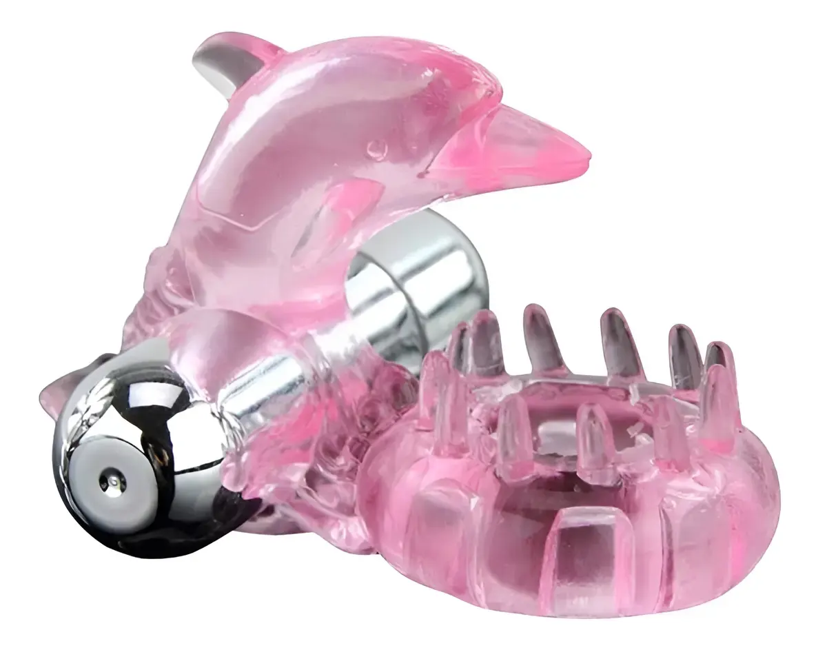Anillo Peneano Vibrador con Estimulador Delfín